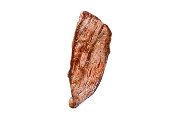grilled marinated beef flank steak.   Isolated, transparent background