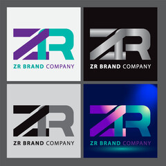 ZR letter logo design on luxury background. RZ monogram initials, letter logo concept. ZR icon design