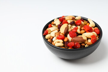 Tasty food concept - delicious dried fruits, space for text