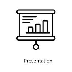Presentation  Vector   outline Icons. Simple stock illustration stock