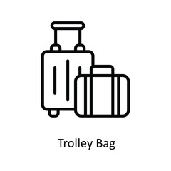 Trolley Bag Vector   outline Icons. Simple stock illustration stock