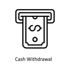 Cash Withdrawal Vector   outline Icons. Simple stock illustration stock
