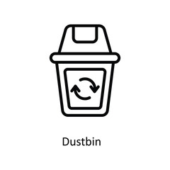 Dustbin Vector   outline Icons. Simple stock illustration stock