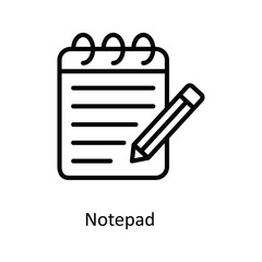 Notepad  Vector   outline Icons. Simple stock illustration stock