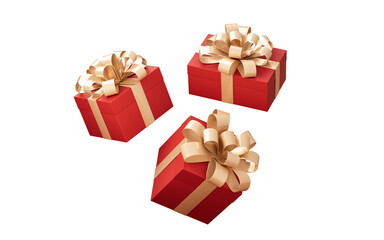 Gift box, festival celebration elements, 3d rendering.