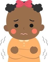 Boy shivering with cold, cold or scared