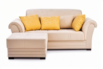 Obraz premium Modern Furniture. White Sofa, Chair Isolated on White Background