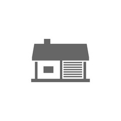House with car garage logo icon isolated on transparent background