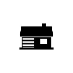 House with car garage logo icon isolated on transparent background