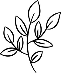 leaves vector outline clipart