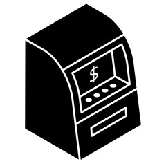 A premium download icon of cash dispenser 