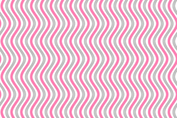 Pink and grey liquid wave lines repeating pattern on white background vector. Abstract wavy stripes fabric pattern. Vertical optical illusion curve strips. Wall and floor ceramic tiles pattern.