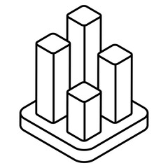 A colored design icon of mobile data analytics 