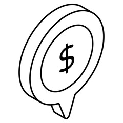 A solid design icon of bank location 