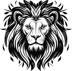 Lion head minimal logo vector illustration silhouette