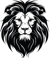 Fototapeta premium Lion head minimal logo vector illustration silhouette