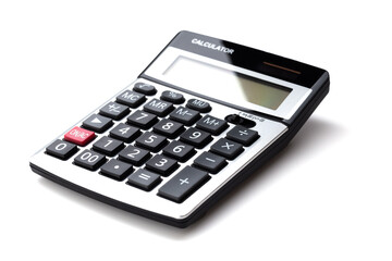 Large calculator isolated on white background