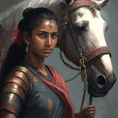 horse and rider - A female cavalry