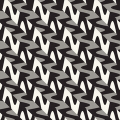 Monochrome Distortion Waves Textured Pattern