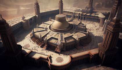 Fototapeta na wymiar Great Mosque of Mecca fantasy