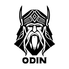 Odin Legendary God Mascot Vector. Odin vector and logo icon King Illustration Art, God Odin illustration in tattoo style.