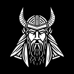 Odin Legendary God Mascot Vector. Odin vector and logo icon King Illustration Art, God Odin illustration in tattoo style.