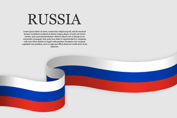 Ribbon flag of Russia