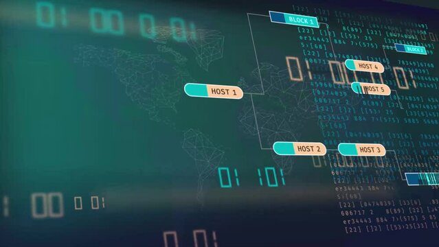 Computer Script, Programming Code Animation. Abstract Technology Background. Data Visualization . 