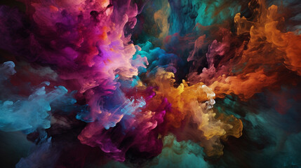 Fototapeta na wymiar Abstract colorful illustration of a nebula. Generative AI