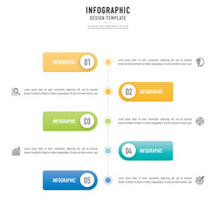 Mind map infographic template or element with 5 step, process, option, colorful 3D tag, rectangle, icons, square, bar, button, paper origami, thin line, linear for sale slide, flowchart, brochure