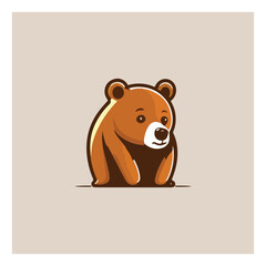 Bear illustration vector cartoon style logo