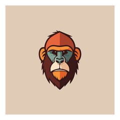Monkey logo template vector. Monkey logo template vector. Ape logo template