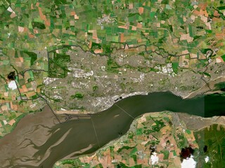 Fototapeta premium Dundee, Scotland - Great Britain. Low-res satellite. No legend