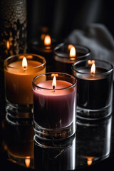 Mockup of Candles in a Dark Room