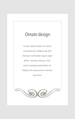 Decorative vector frame. Elegant element for design template, place for text. Floral border.