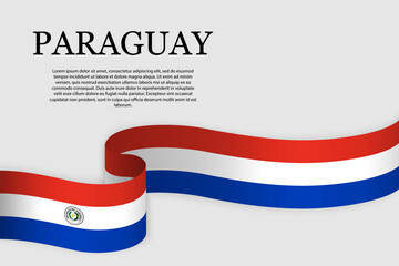 Ribbon flag of Paraguay