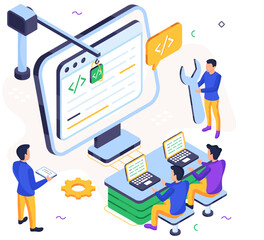 Unique design illustration of web coding