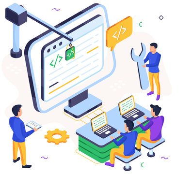 Unique design illustration of web coding