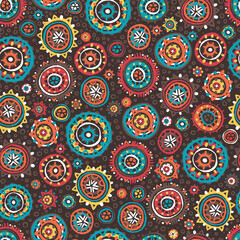 Hand drawn abstract seamless pattern, ethnic background, african style - great for textiles, banners, wallpapers, wrapping - vector design