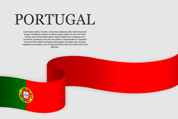 Ribbon flag of Portugal