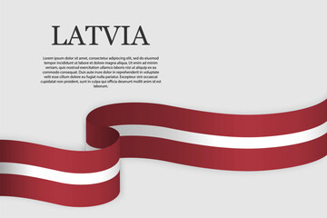 Ribbon flag of Latvia