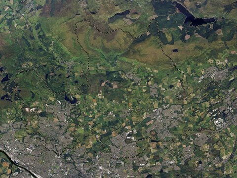 East Dunbartonshire, Scotland - Great Britain. High-res satellite. No legend