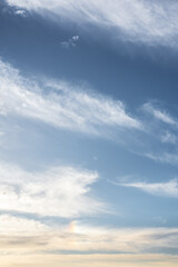 Blue sky with bright white clouds