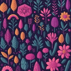 Fotobehang seamless pattern with flowers © The Creative Corner