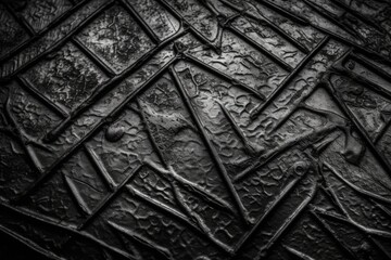 Fototapeta na wymiar Shadowed Steel: A Dark and Grungy Metal Texture - Generative AI 8