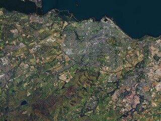 Edinburgh, Scotland - Great Britain. High-res satellite. No legend