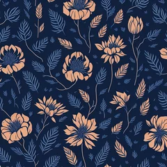 Fotobehang seamless pattern with flowers © The Creative Corner