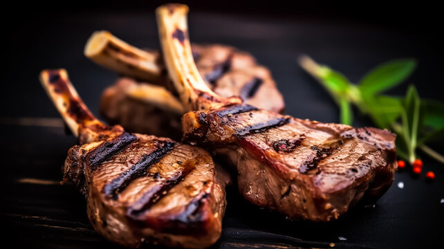 tender and delicious grilled rack of lamb Chops cooked in middle eastern style  