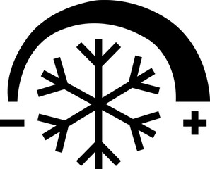 freezer control icon, auto cooling or defrost, conditioning car or house, snowflake with two rotation arrows, thin line web symbol on white background - editable stroke vector illustration eps10