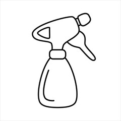 Vector black line illustration of garden tool pulverizer. Spring,  houskeeping, summer, garden theme.